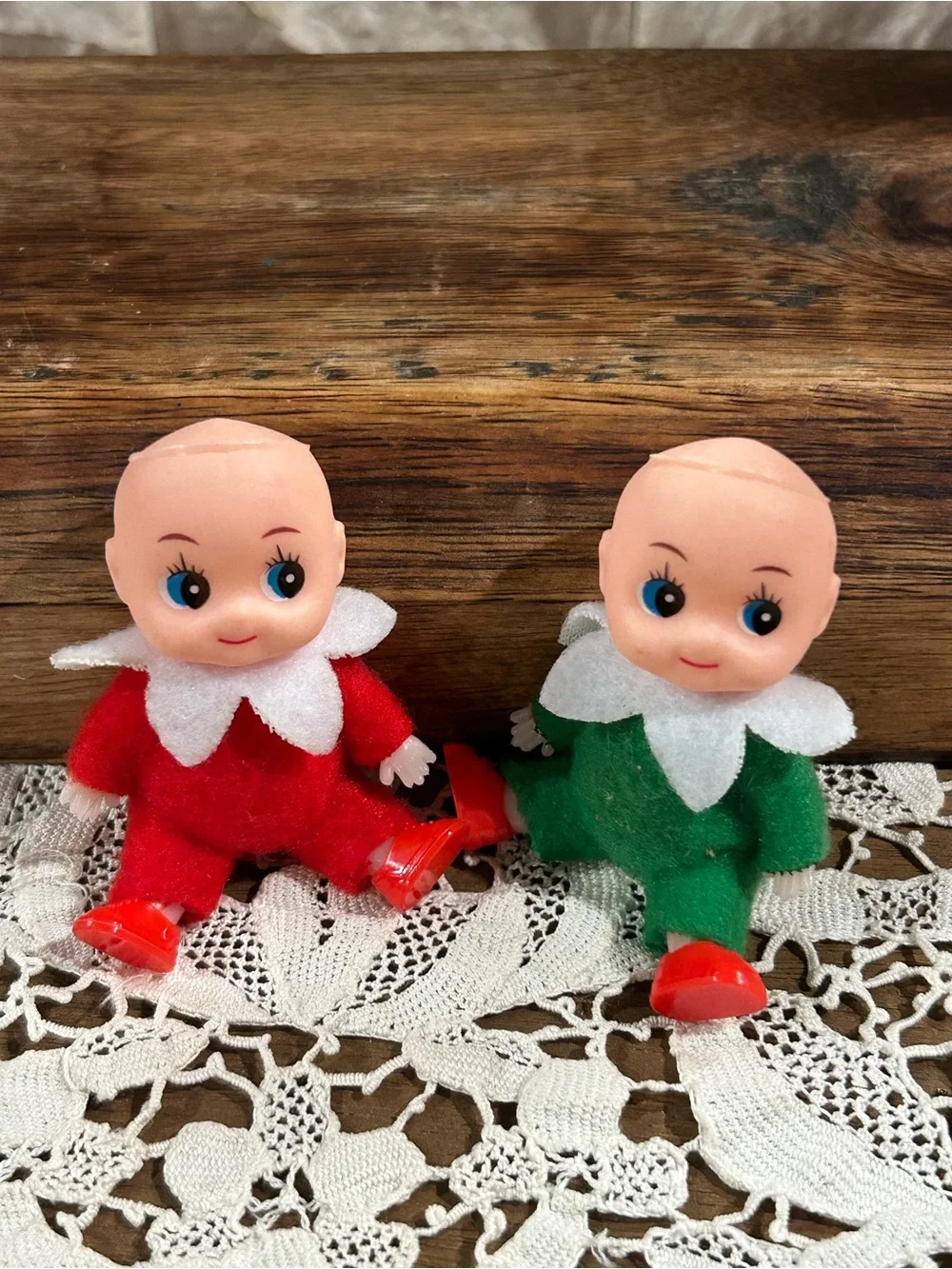Cute Twin Elf Dolls Set - Red and Green Plush Kids Toys